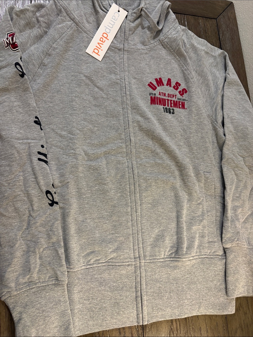 NWT [camp david] UMass Massachusetts Minutemen NCAA Zip-Up Sweatshirt Women’s S - Picture 3 of 10